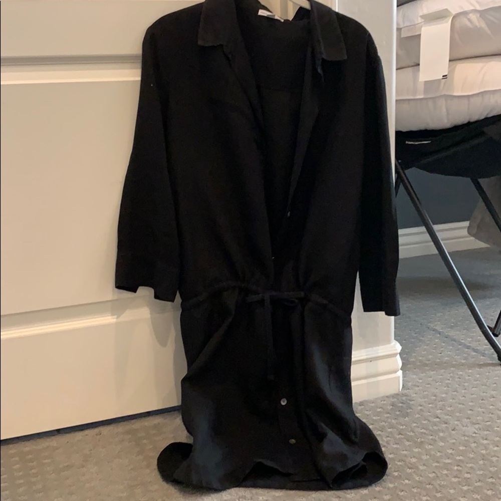 James Perse linen black dress